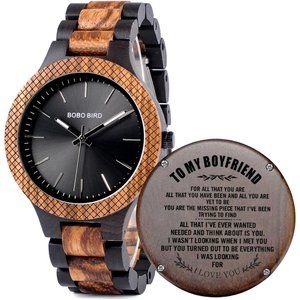Wooden Watches Uwood Series 40 mm Unisex Wood Watch with Gift Box-To My Boyfrien